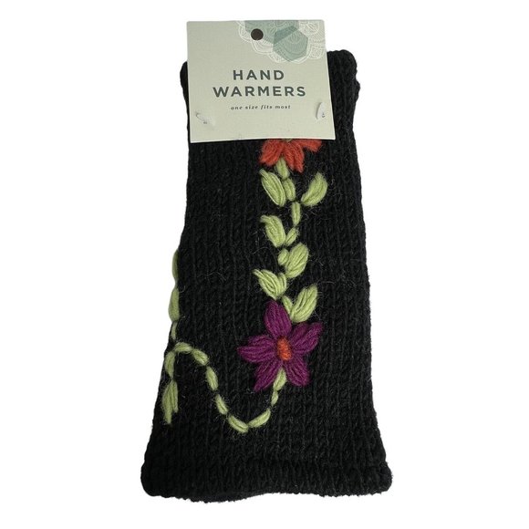 COPY - Earthbound Trading Hand Warmers Fingerless Gloves Knit In Nepal Wool Lin… - Picture 11 of 12